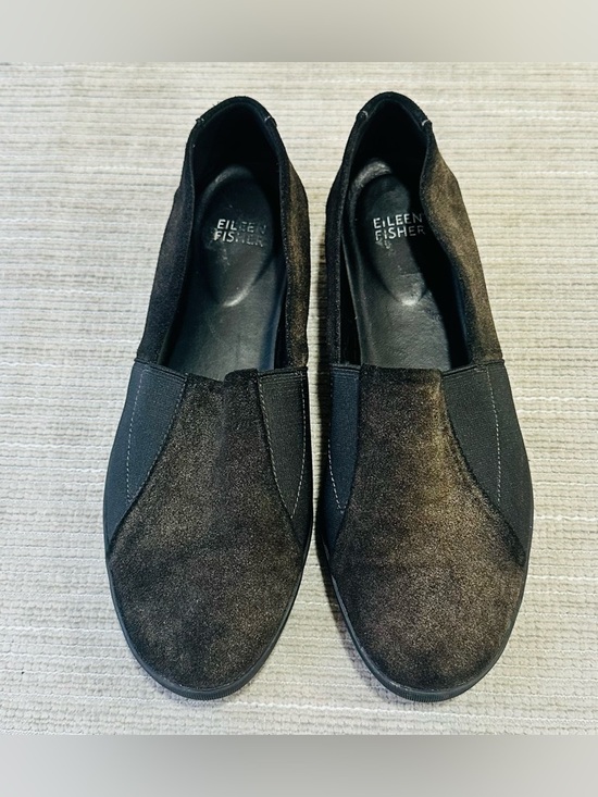 Eileen Fisher Shoes - Eileen Fisher brown elastic slip on leather loafer women's 8,5